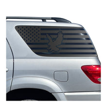 Load image into Gallery viewer, USA Flag w/ Eagle Flying Decal for 2001 - 2007 Toyota Sequoia Rear Windows - Matte Black
