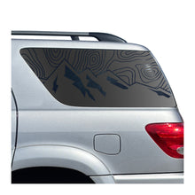 Load image into Gallery viewer, Topography map w/ Mountain Scene Decal for 2001 - 2007 Toyota Sequoia Rear Windows - Matte Black
