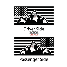 Load image into Gallery viewer, USA Flag with Mountain Scene Decal for 2008 - 2022 Toyota Sequoia Rear Windows - Matte Black
