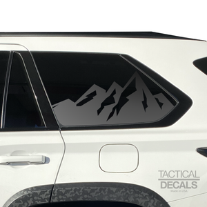 Rocky Mountain Scene Decal for 2023 - 2024 Toyota Sequoia Rear Windows - Matte Black