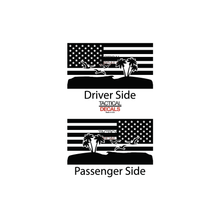 Load image into Gallery viewer, USA Flag w/ Beach Scene Decal for 2023 - 2024 Toyota Sequoia Rear Windows - Matte Black
