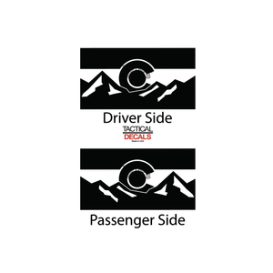 State of Colorado Flag w/mountains Decal for 2023 - 2024 Toyota Sequoia Rear Windows - Matte Black