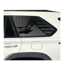Load image into Gallery viewer, USA Flag with Mountain Scene Decal for 2023 - 2025 Toyota Sequoia Rear Windows - Matte Black
