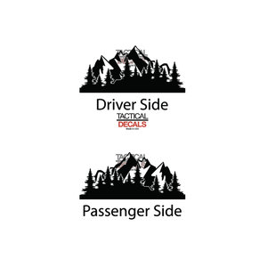 Outdoor Mountain Scene Decal for 2023 - 2024 Toyota Sequoia Rear Windows - Matte Black