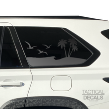 Load image into Gallery viewer, Tropical Beach Scene Decal for 2023 - 2024 Toyota Sequoia Rear Windows - Matte Black
