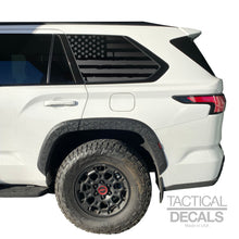 Load image into Gallery viewer, Distressed USA Flag Decal for 2023 - 2024 Toyota Sequoia Rear Windows - Matte Black
