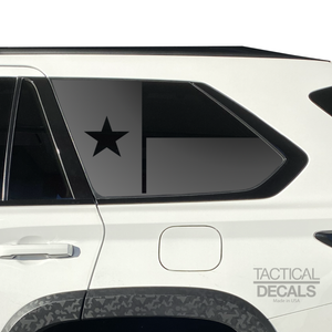 State of Texas Flag Decal for 2023 - 2024 Toyota Sequoia Rear Windows - Matte Black
