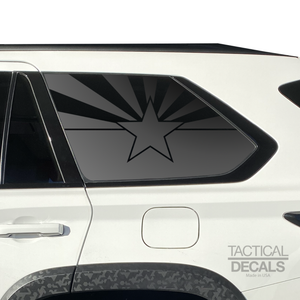 State of Arizona Flag Decal for 2023 - 2024 Toyota Sequoia Rear Windows - Matte Black