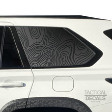 Load image into Gallery viewer, Topography Map Decal for 2023 - 2024 Toyota Sequoia Rear Windows - Matte Black

