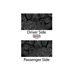 Topography Map Decal for 2023 - 2024 Toyota Sequoia Rear Windows - Matte Black