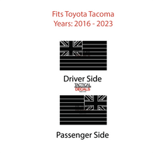 Load image into Gallery viewer, State of Hawaii Flag Decal for 2016 - 2023 Toyota Tacoma Rear Door Windows - Matte Black
