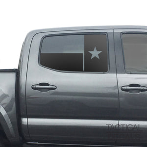 State of Texas Flag Decal for 2016 - 2023 Toyota Tacoma Rear Door Windows - Matte Black