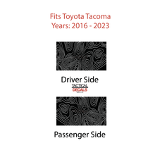 Load image into Gallery viewer, Topography Map Decal for 2016 - 2023 Toyota Tacoma Rear Door Windows - Matte Black
