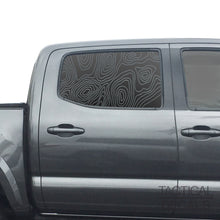 Load image into Gallery viewer, Topography Map Decal for 2016 - 2023 Toyota Tacoma Rear Door Windows - Matte Black
