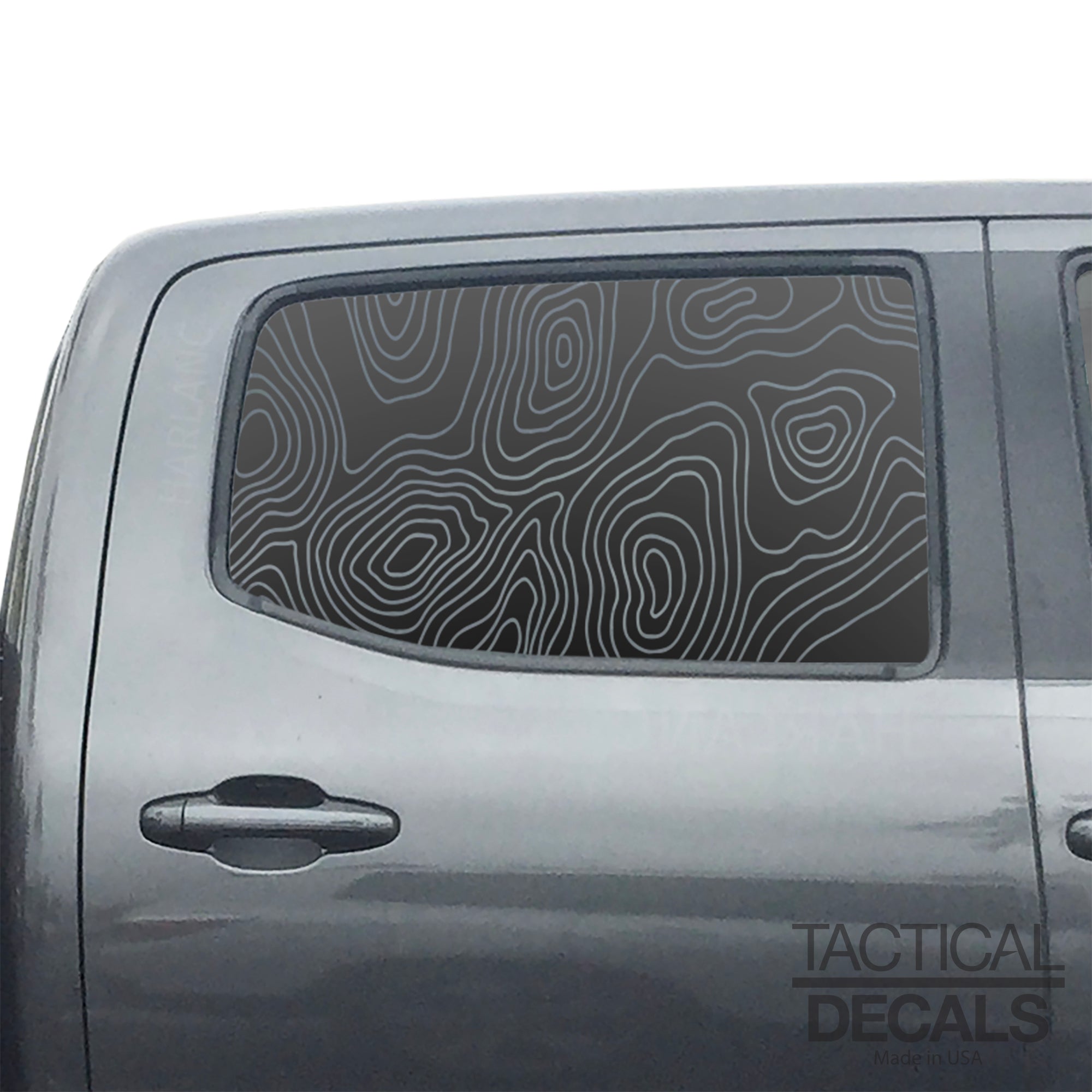Topography Map Decals Topography Map Decal for 2016 - 2023 Toyota Tacoma Rear Door Windows ...