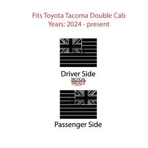 State of Hawaii Flag Decal for 2024+ Toyota Tacoma Rear Door Windows - Matte Black