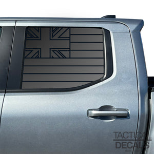 State of Hawaii Flag Decal for 2024+ Toyota Tacoma Rear Door Windows - Matte Black