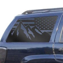 Load image into Gallery viewer, USA Flag w/ Mountain Scene Decals Fits 1999-2004 Jeep Grand Cherokee - Matte Black
