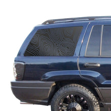 Load image into Gallery viewer, Topography Map Decals Fits 1999-2004 Jeep Grand Cherokee - Matte Black
