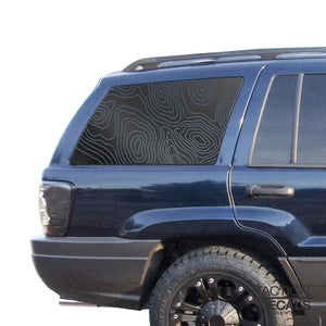 Topography Map Decals Fits 1999-2004 Jeep Grand Cherokee - Matte Black