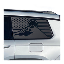 Load image into Gallery viewer, USA Flag with Mountain Design Decal for 2021-2025 Jeep Grand Cherokee L 3rd Windows - Matte Black
