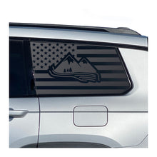 Load image into Gallery viewer, USA Flag with Mountain Design Decal for 2021-2025 Jeep Grand Cherokee L 3rd Windows - Matte Black
