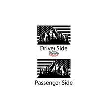 Load image into Gallery viewer, USA Flag w/ Mountain Design Decal for 2021-2023 Jeep Grand Cherokee L 3rd Windows - Matte Black
