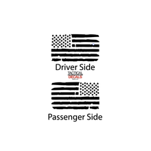 Load image into Gallery viewer, Distressed USA Flag Decal for 2021-2023 Jeep Grand Cherokee L 3rd Windows - Matte Black

