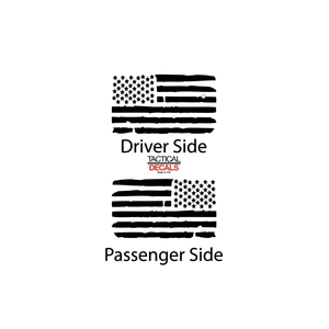 Distressed USA Flag Decal for 2021-2023 Jeep Grand Cherokee L 3rd Windows - Matte Black