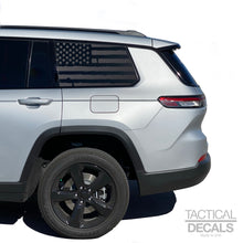 Load image into Gallery viewer, Distressed USA Flag Decal for 2021-2023 Jeep Grand Cherokee L 3rd Windows - Matte Black
