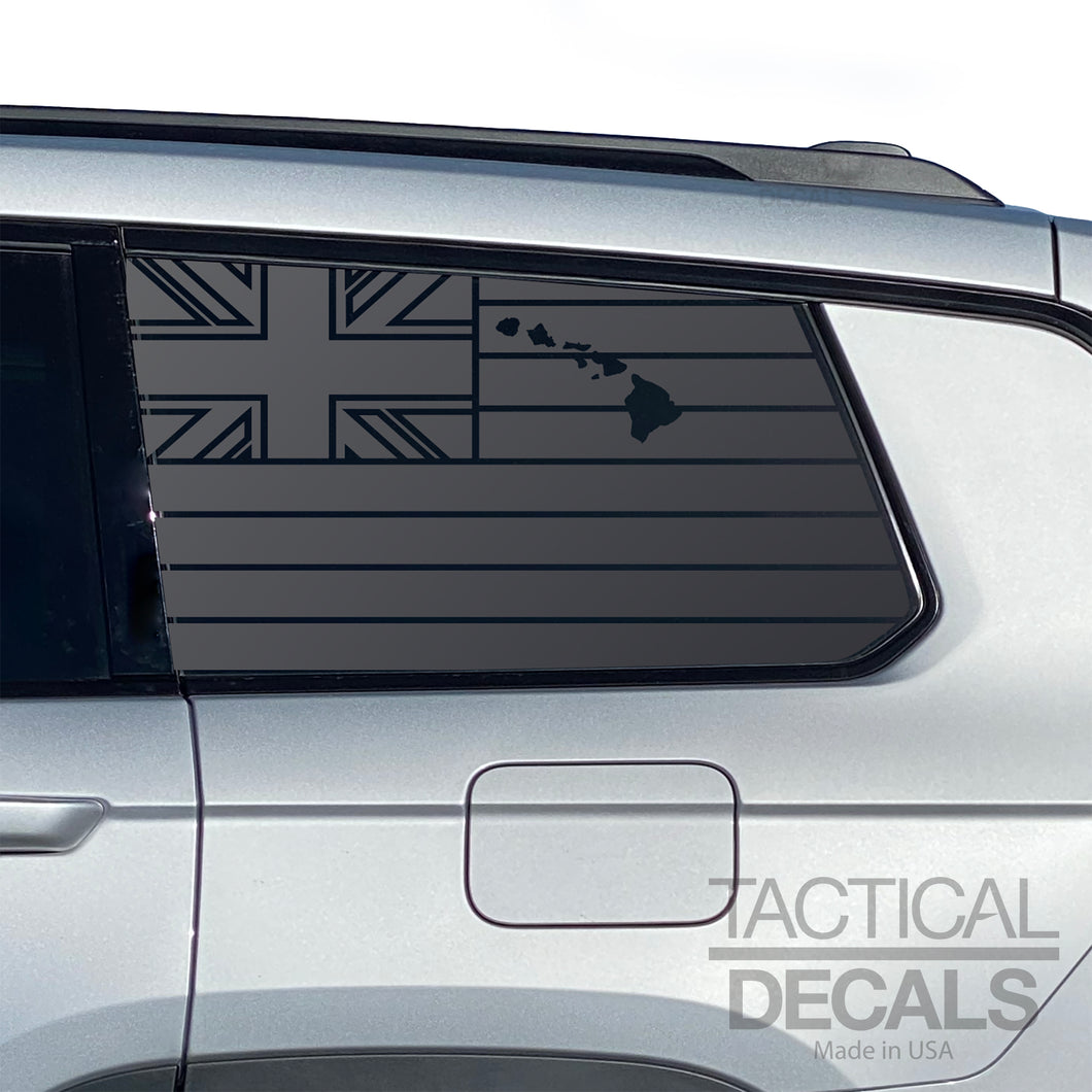 State of Hawaii Flag Decal for 2021-2025 Jeep Grand Cherokee L 3rd Windows - Matte Black