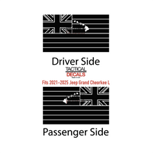 Load image into Gallery viewer, State of Hawaii Flag Decal for 2021-2025 Jeep Grand Cherokee L 3rd Windows - Matte Black
