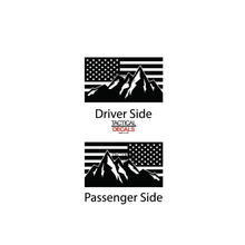 Load image into Gallery viewer, USA Flag w/ Mountain scene Decal for 2021-2023 Jeep Grand Cherokee Non-L 3rd Windows - Matte Black
