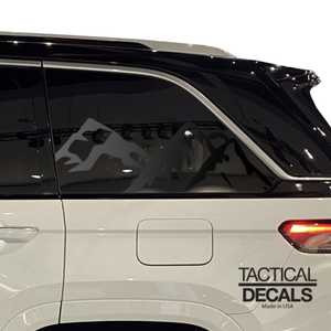 Mountain scene Decal for 2021-2023 Jeep Grand Cherokee Non-L 3rd Windows - Matte Black