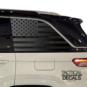 USA Flag Decal for 2021-2023 Jeep Grand Cherokee Non-L 3rd Windows - Matte Black