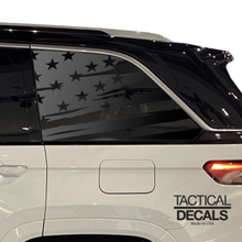 Load image into Gallery viewer, Distressed USA Flag Decal for 2021-2023 Jeep Grand Cherokee Non-L 3rd Windows - Matte Black
