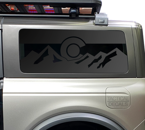 State of Colorado Flag Decal for 2021 - 2023 Ford Bronco 2-Door Windows - Matte Black
