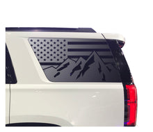 Load image into Gallery viewer, Outdoors Mountain Scene Decal for 2015-2020 Chevy Tahoe 3rd Windows - Matte Black

