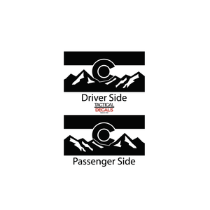 State of Colorado Flag w/ Mountain Scene Decal for 2015-2020 Chevy Tahoe 3rd Windows - Matte Black