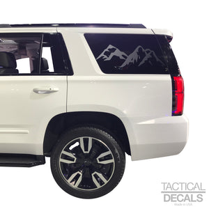 Mountain Scene Decal for 2015-2020 Chevy Tahoe 3rd Windows - Matte Black