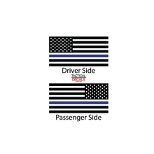 Load image into Gallery viewer, USA Flag with Blue Line Decal for 2015-2020 Chevy Tahoe 3rd Windows - Matte Black

