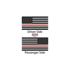 Load image into Gallery viewer, USA Flag with Red Line Decal for 2015-2020 Chevy Tahoe 3rd Windows - Matte Black
