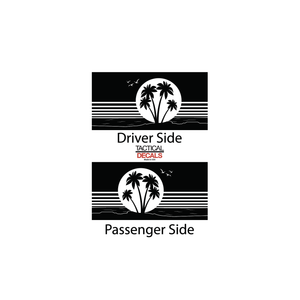 Beach Scene Decal for 2015-2020 Chevy Tahoe 3rd Windows - Matte Black