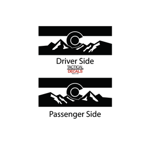 State of Colorado Flag w/Mountains Decal for 2021 - 2023 Chevy Tahoe 3rd Windows - Matte Black