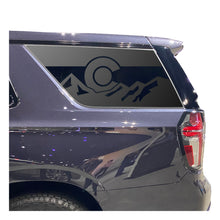 Load image into Gallery viewer, State of Colorado Flag w/Mountains Decal for 2021 - 2023 Chevy Tahoe 3rd Windows - Matte Black

