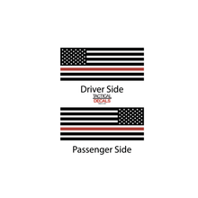 Load image into Gallery viewer, USA Flag w/ Red Line Decal for 2021 - 2024 Chevy Tahoe 3rd Windows - Matte Black
