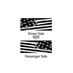 Distressed USA Flag Decal for 2021 - 2024 Chevy Tahoe 3rd Windows - Matte Black