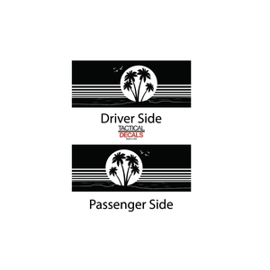 Beach Scene Decal for 2021 - 2023 Chevy Tahoe 3rd Windows - Matte Black