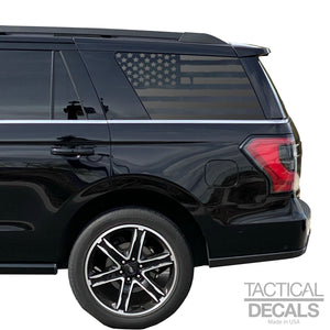 Distressed USA Flag Decal for 2018 - 2023 Ford Expedition 3rd Windows - Matte Black