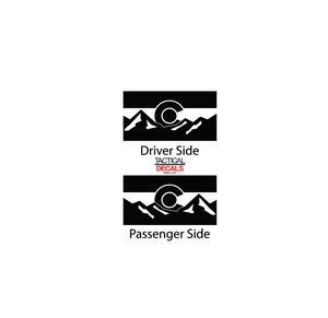 State of Colorado w/Mountains Decals for 2021 - 2023 Ford Bronco 4-Door Windows - Matte Black